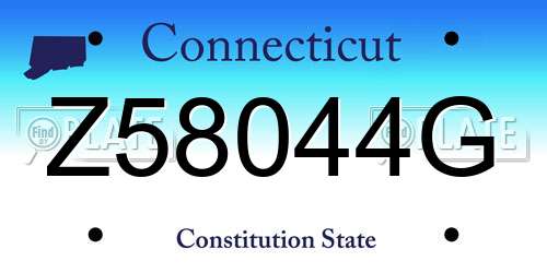 Z58044G Connecticut License Plate