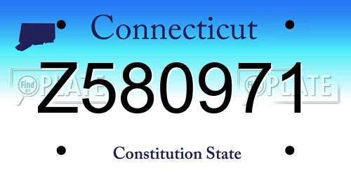 Z580971 Connecticut License Plate