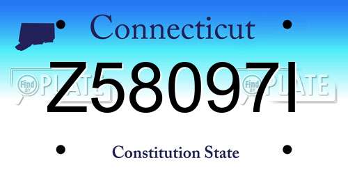 Z58097I Connecticut License Plate