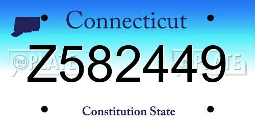Z582449 Connecticut License Plate