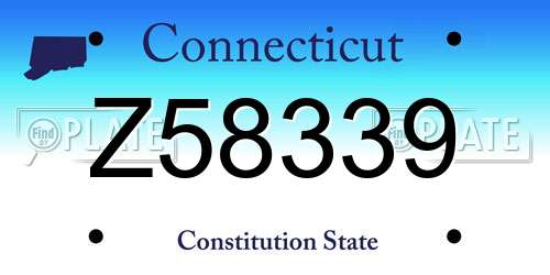 Z58339 Connecticut License Plate