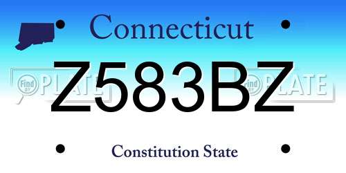 Z583BZ Connecticut License Plate