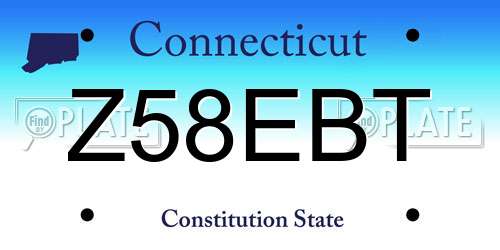 Z58EBT Connecticut License Plate