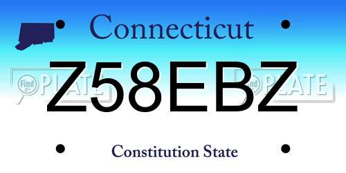 Z58EBZ Connecticut License Plate