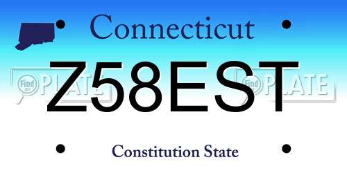 Z58EST Connecticut License Plate