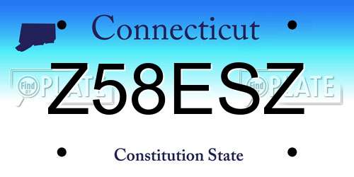 Z58ESZ Connecticut License Plate