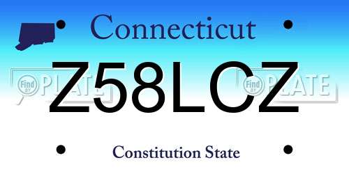 Z58LCZ Connecticut License Plate