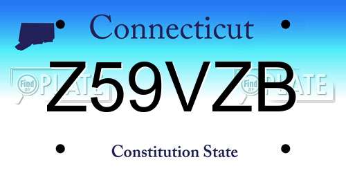 Z59VZB Connecticut License Plate