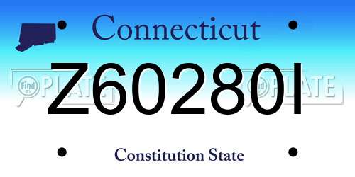 Z60280I Connecticut License Plate
