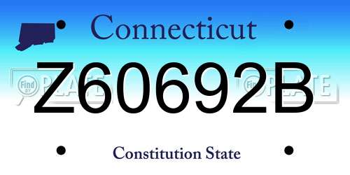 Z60692B Connecticut License Plate