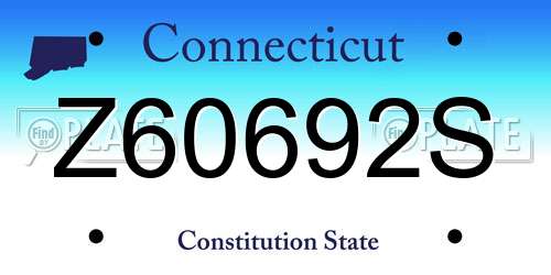Z60692S Connecticut License Plate