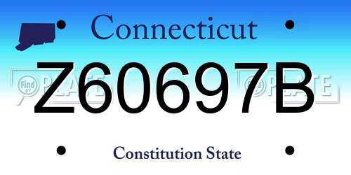 Z60697B Connecticut License Plate