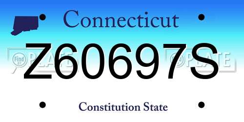 Z60697S Connecticut License Plate