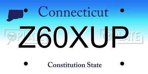 Z60XUP Connecticut License Plate