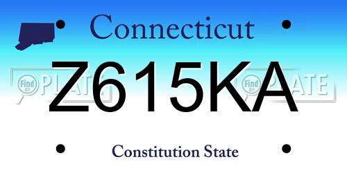 Z615KA Connecticut License Plate