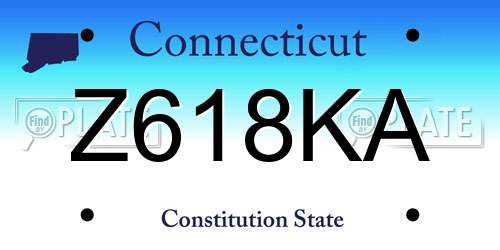 Z618KA Connecticut License Plate