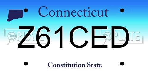 Z61CED Connecticut License Plate