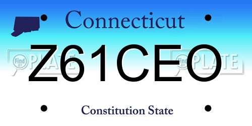 Z61CEO Connecticut License Plate