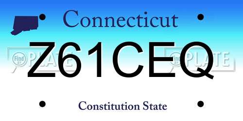 Z61CEQ Connecticut License Plate