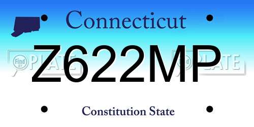 Z622MP Connecticut License Plate