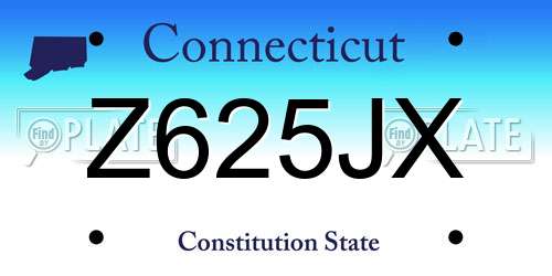 Z625JX Connecticut License Plate