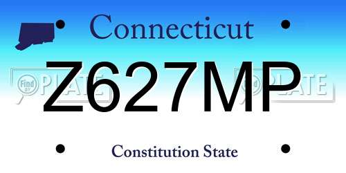 Z627MP Connecticut License Plate
