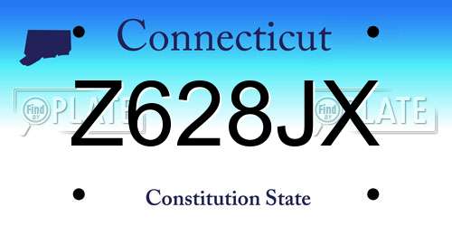 Z628JX Connecticut License Plate