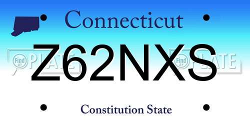 Z62NXS Connecticut License Plate