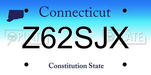 Z62SJX Connecticut License Plate