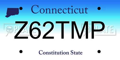 Z62TMP Connecticut License Plate