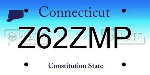Z62ZMP Connecticut License Plate