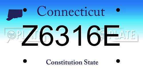 Z6316E Connecticut License Plate