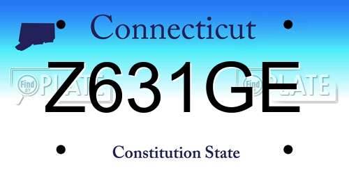 Z631GE Connecticut License Plate