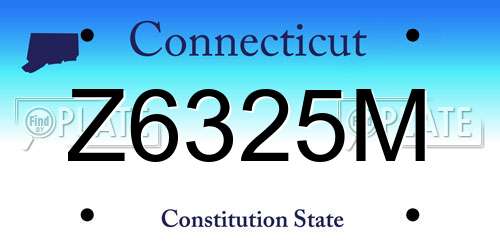 Z6325M Connecticut License Plate