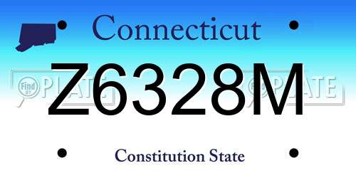 Z6328M Connecticut License Plate