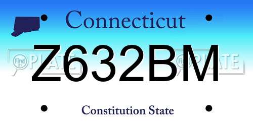 Z632BM Connecticut License Plate