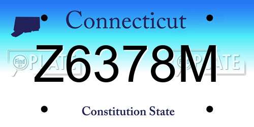 Z6378M Connecticut License Plate