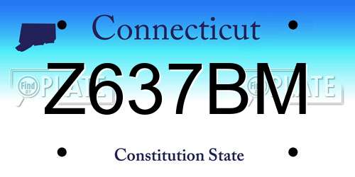 Z637BM Connecticut License Plate