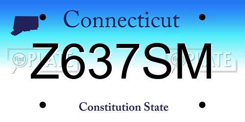 Z637SM Connecticut License Plate