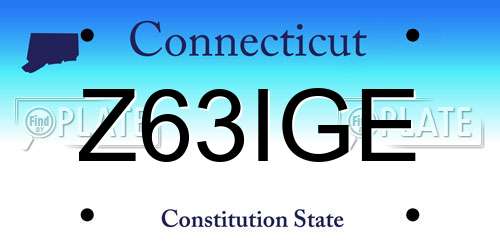 Z63IGE Connecticut License Plate