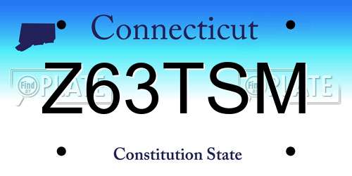 Z63TSM Connecticut License Plate