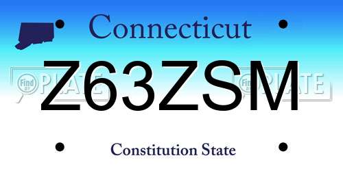 Z63ZSM Connecticut License Plate