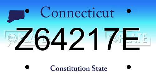 Z64217E Connecticut License Plate