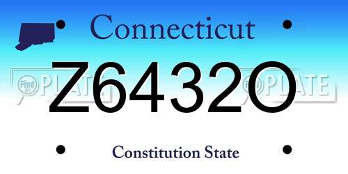 Z6432O Connecticut License Plate