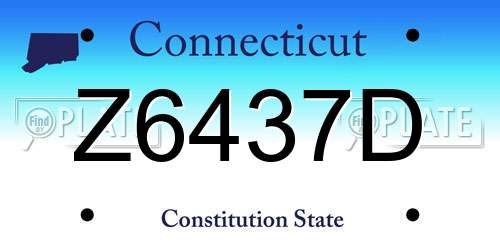Z6437D Connecticut License Plate
