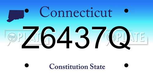Z6437Q Connecticut License Plate