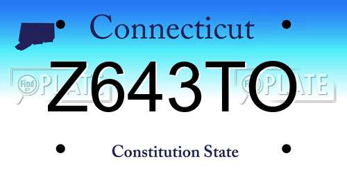 Z643TO Connecticut License Plate