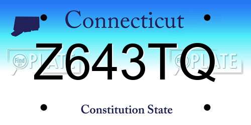 Z643TQ Connecticut License Plate