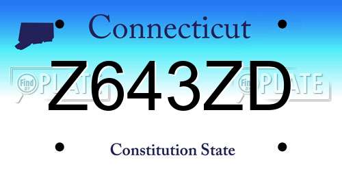 Z643ZD Connecticut License Plate