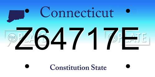 Z64717E Connecticut License Plate